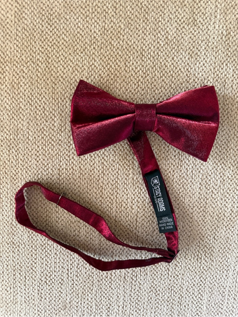 Stacy Adams Deep Wine Velvet Bow Tie
